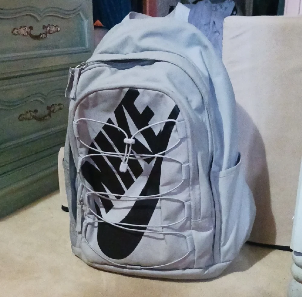 Nike Light Gray Backpack with Black Logo - Picture 2 of 10